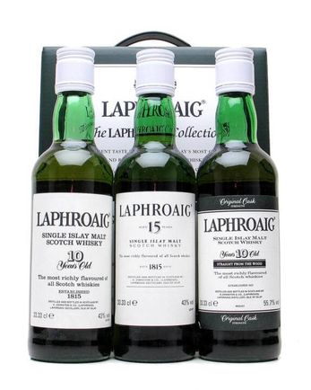 Laphroaig Collection 10 Year Old 15 Year Old 10 Year Old Cask Str 3x33cl